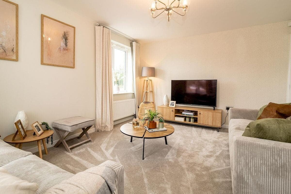 Home Reach Flex shared ownership example living room at Birkwood